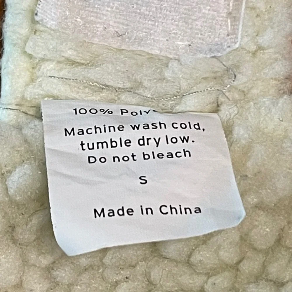 Eddie Bauer Dog Vest Small Grey Plaid Corduroy Faux Shearling Fleece Jacket